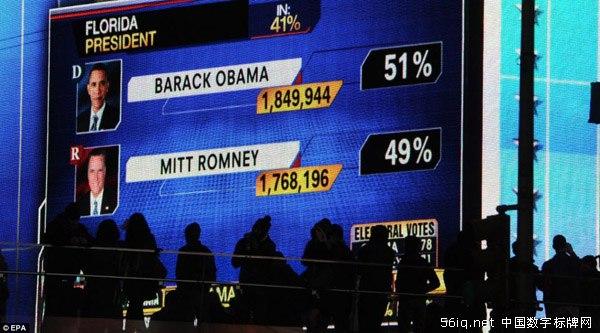 奧巴馬連任美國總統(tǒng) 數(shù)字標(biāo)牌早知道,信息顯示系統(tǒng),多媒體信息發(fā)布系統(tǒng),數(shù)字標(biāo)牌,digital signage