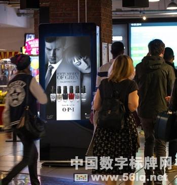 OPI五十度灰通過影院數(shù)字廣告牌宣傳促銷,多媒體信息發(fā)布系統(tǒng),數(shù)字標(biāo)牌,數(shù)字告示，digital signage