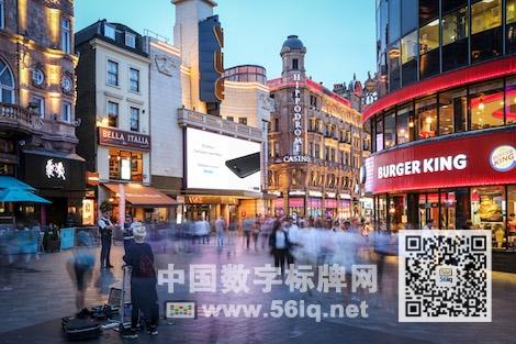 全新數(shù)字屏幕亮相倫敦萊斯特廣場(chǎng),多媒體信息發(fā)布系統(tǒng),數(shù)字標(biāo)牌,數(shù)字告示，digital signage